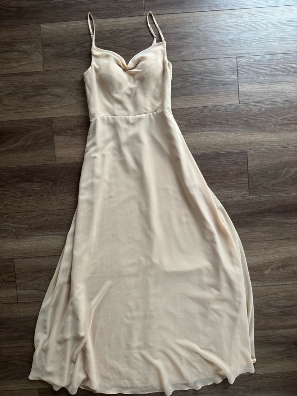 Azazie Cream Cowl Neck Slip Gown